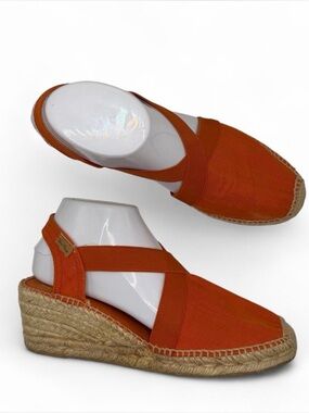 Toni Pons Women's Orange Espadrille Wedge Sandal